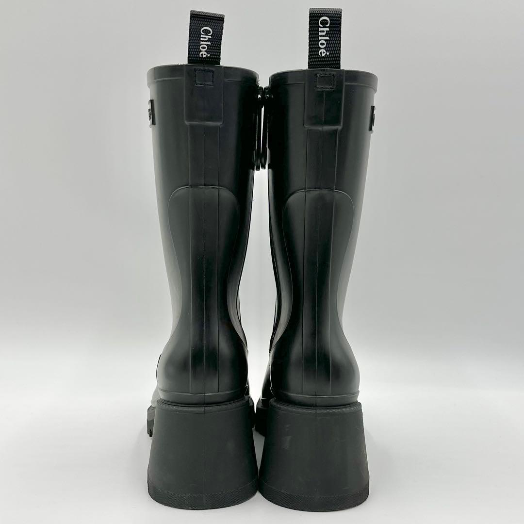 Chloe BETTY レインブーツ サイドジップ ラバーソール 黒 35