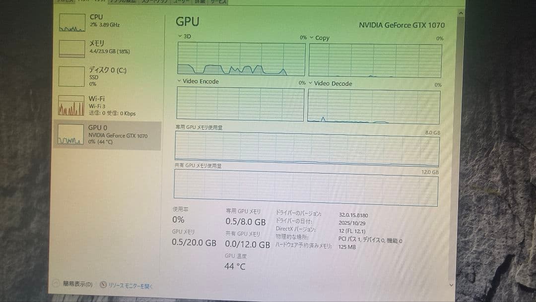 ジャンク PALIT GTX 1070 DUAL 8G 動作確認済み