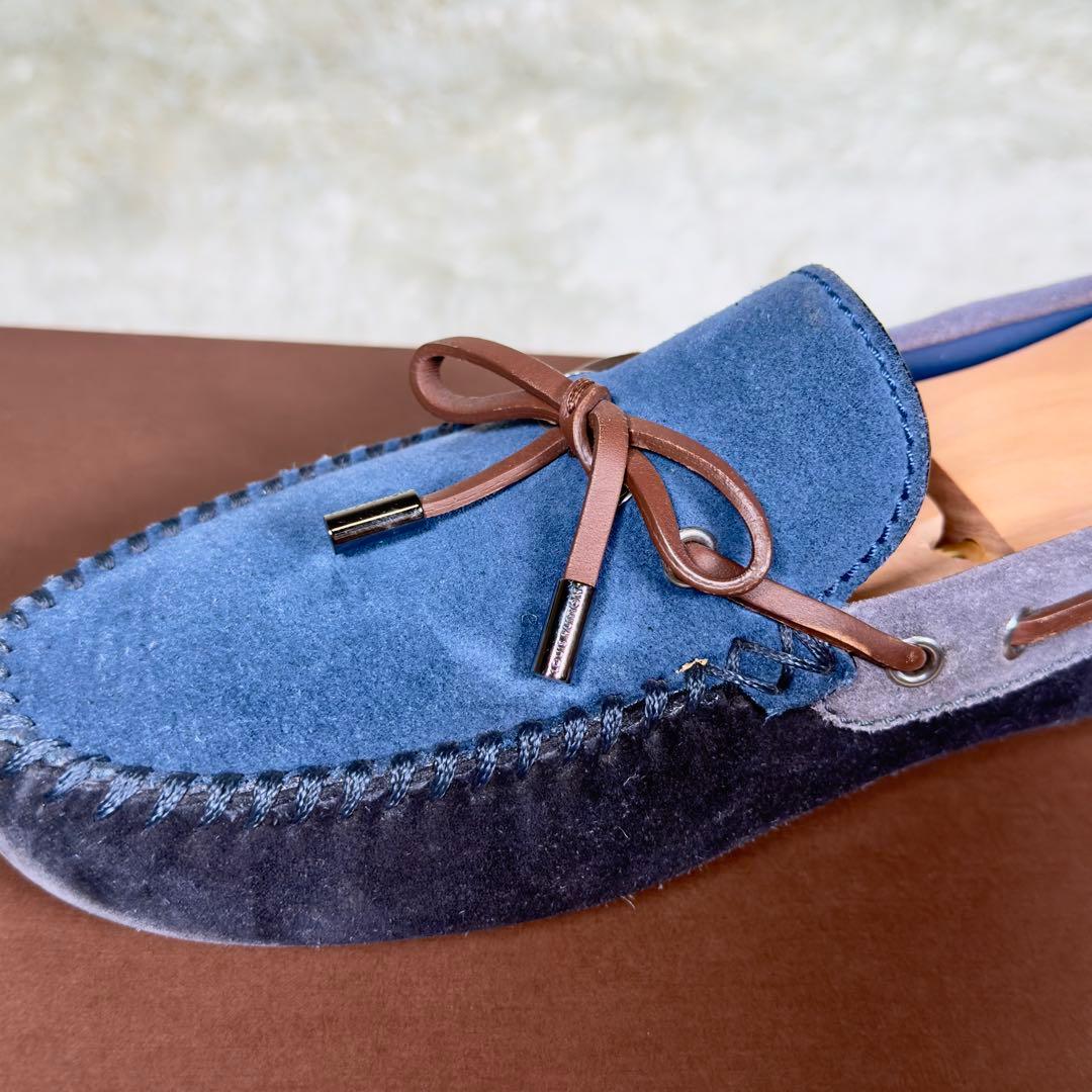 ルイヴィトン アリゾナライン モカシン 7 メンズ スエード ブルー