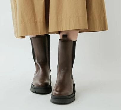 【新品】eness(エネス) レザー サイドゴア ミドル チェルシー ブーツ