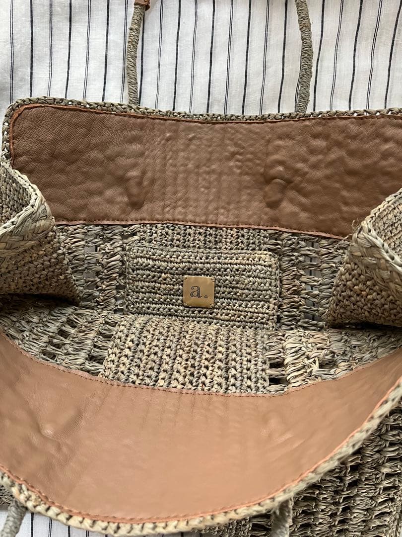 IENA購入　スクエア　ラフィアバッグ