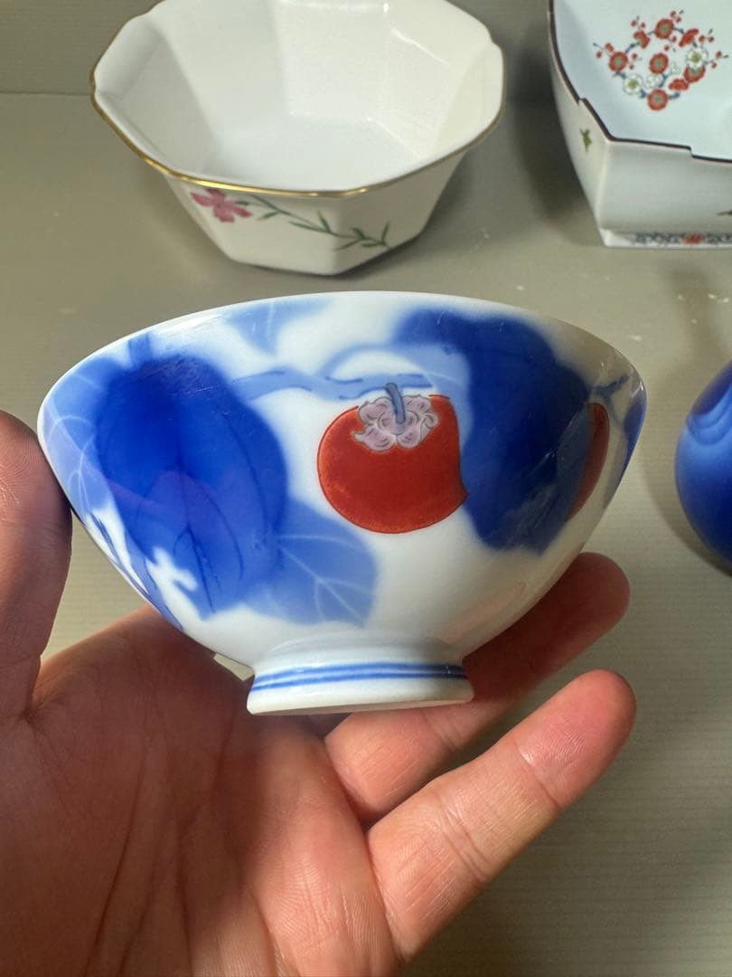 2606 深川製磁　香蘭社　まとめ売り　鉢2客　蓋付碗1客　急須1客