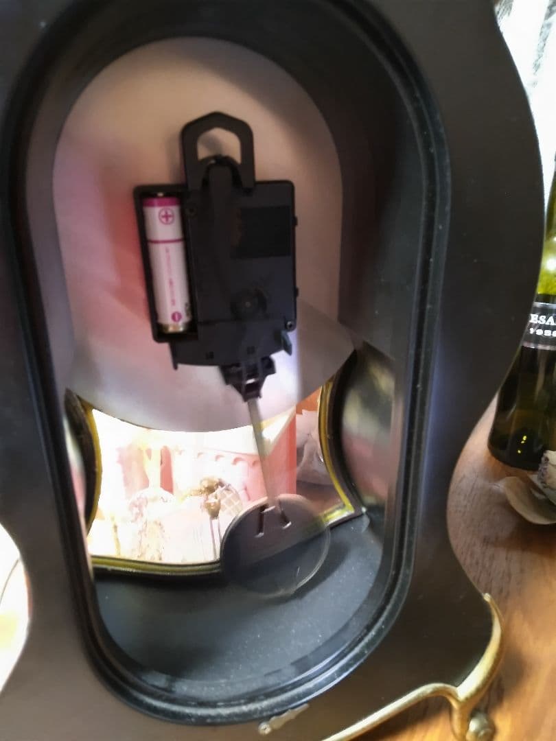 アンティーク 象嵌 振り子置き時計 ジャンク