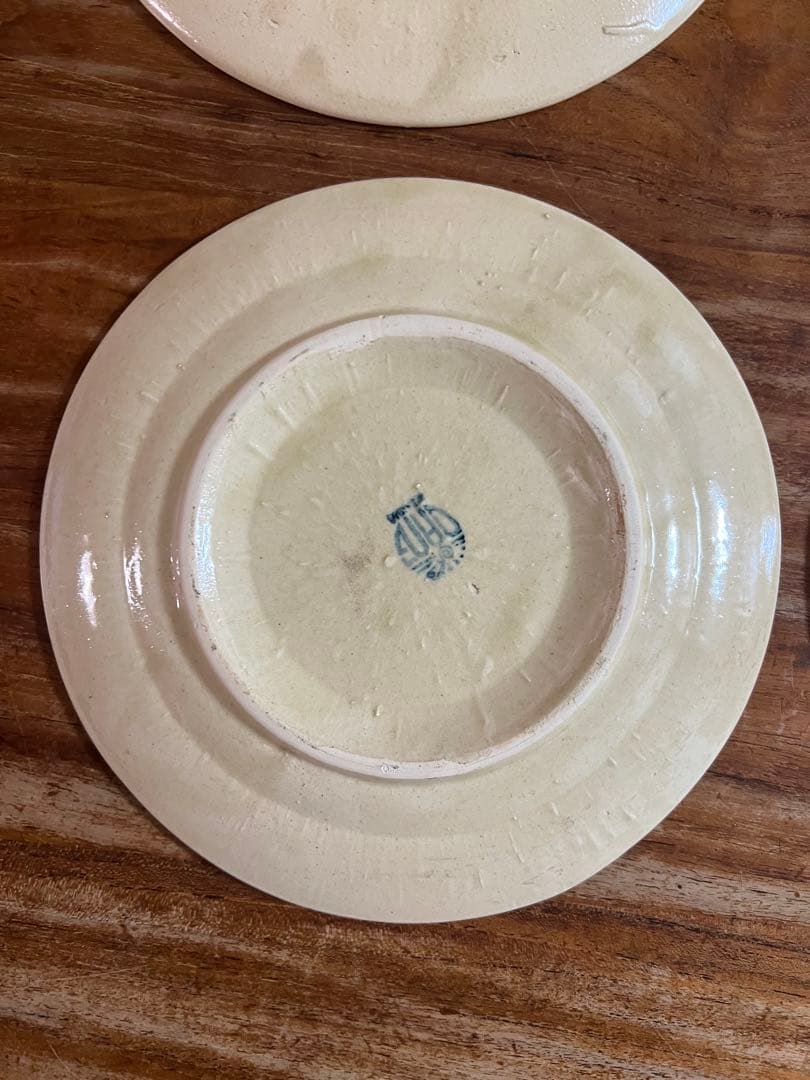 ベトナム　 ソンベ焼き　花柄皿 5枚セット 約21.5cm