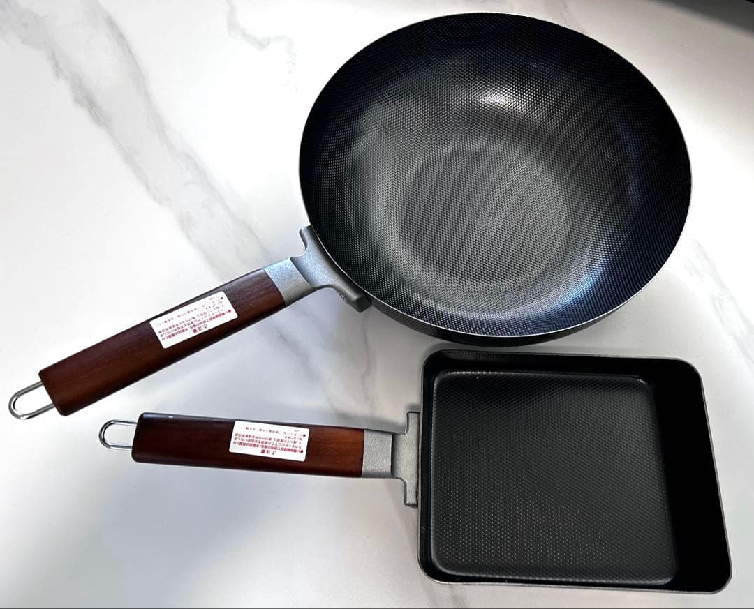 新潟 燕三条製 フライパンセット（鉄製いため鍋28cm&玉子焼）/HI,ガス