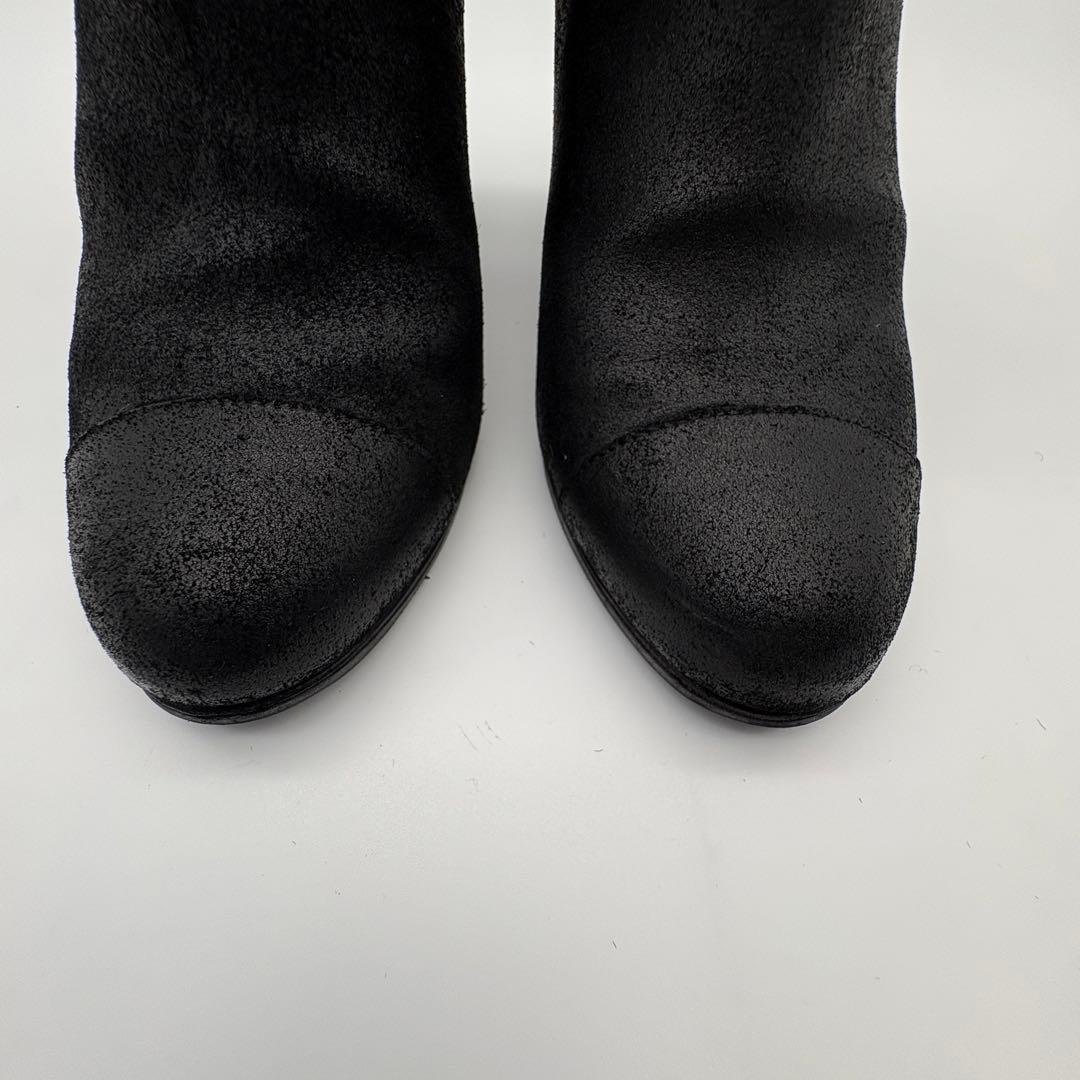 あっつー定番CHANEL シャネル　スエード　ヌバックレザー ブラック