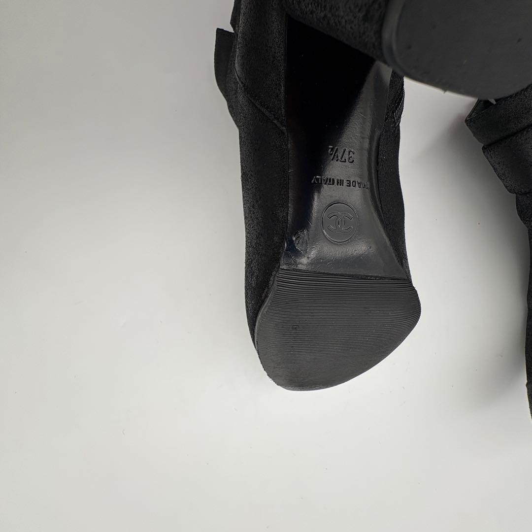 あっつー定番CHANEL シャネル　スエード　ヌバックレザー ブラック