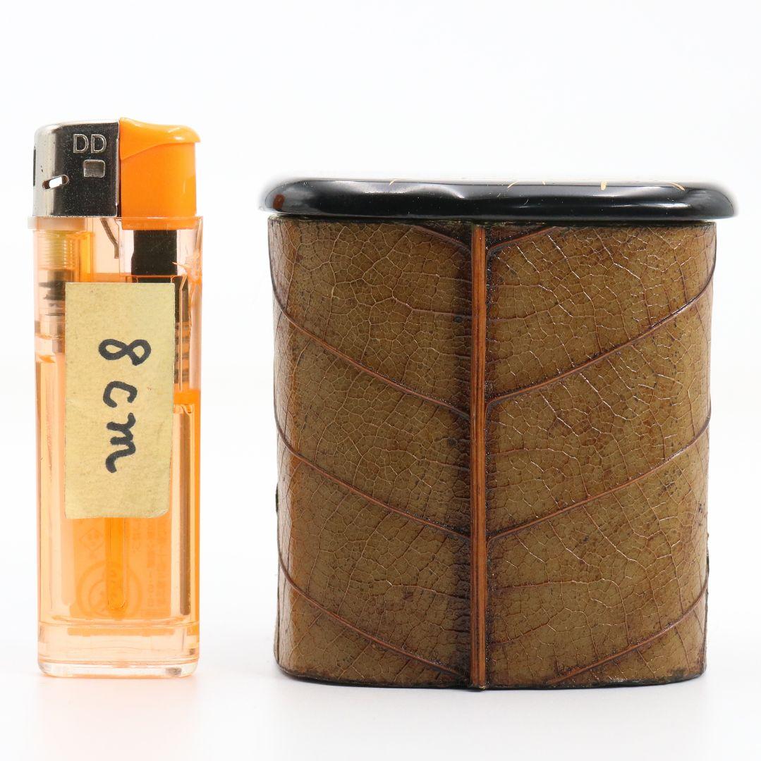 筑城筑良作 木の葉四方 薄茶器 茶道具 共箱　V926　N7