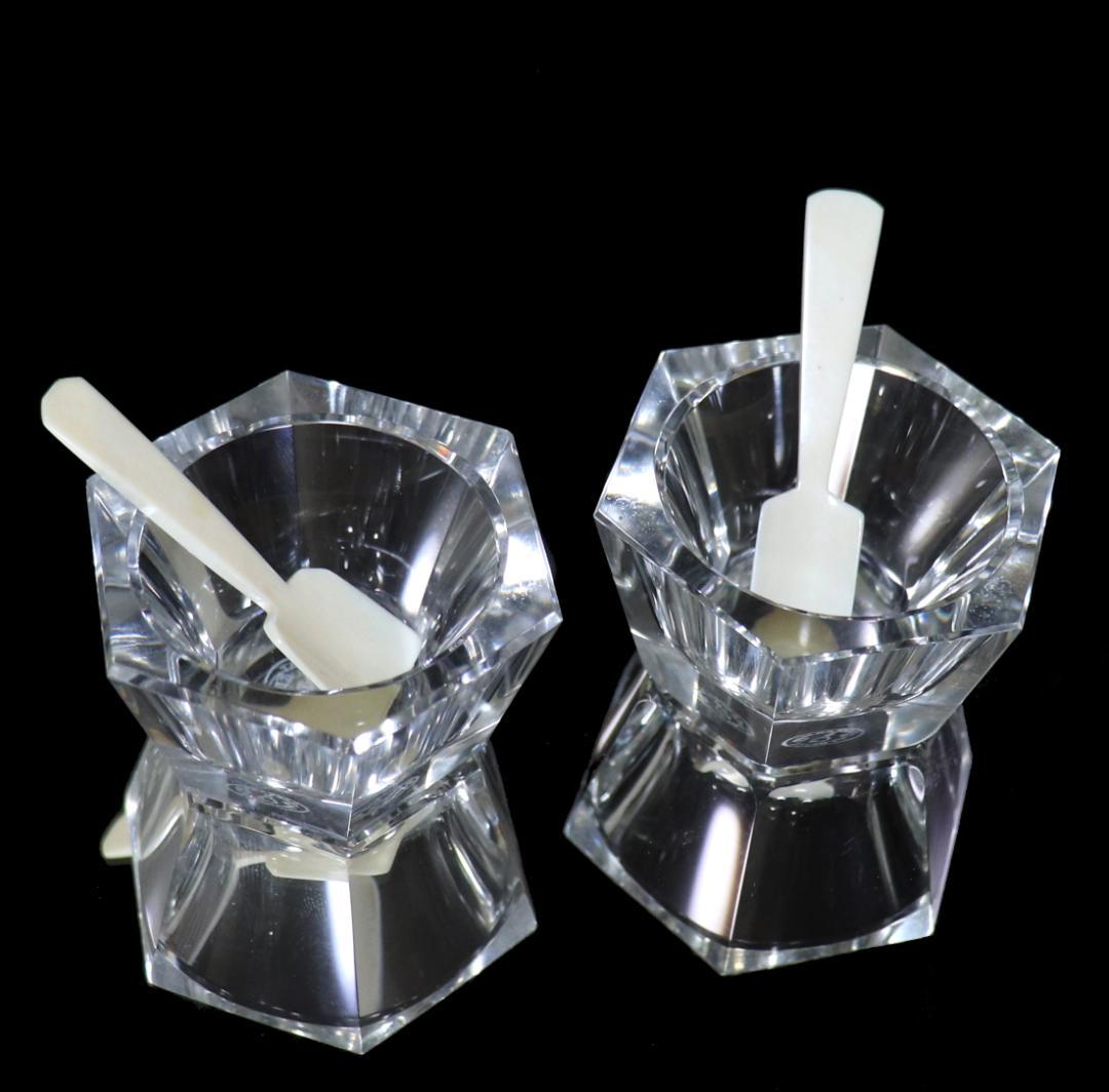 オールド・バカラ 稀少 マスタードポット ペア スプーン付属 刻印有 美品