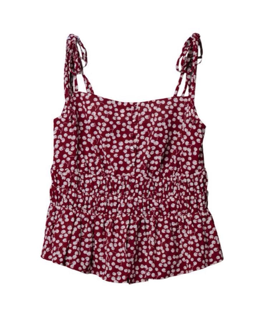 トップス Her lip to cherry pattern strap tops M