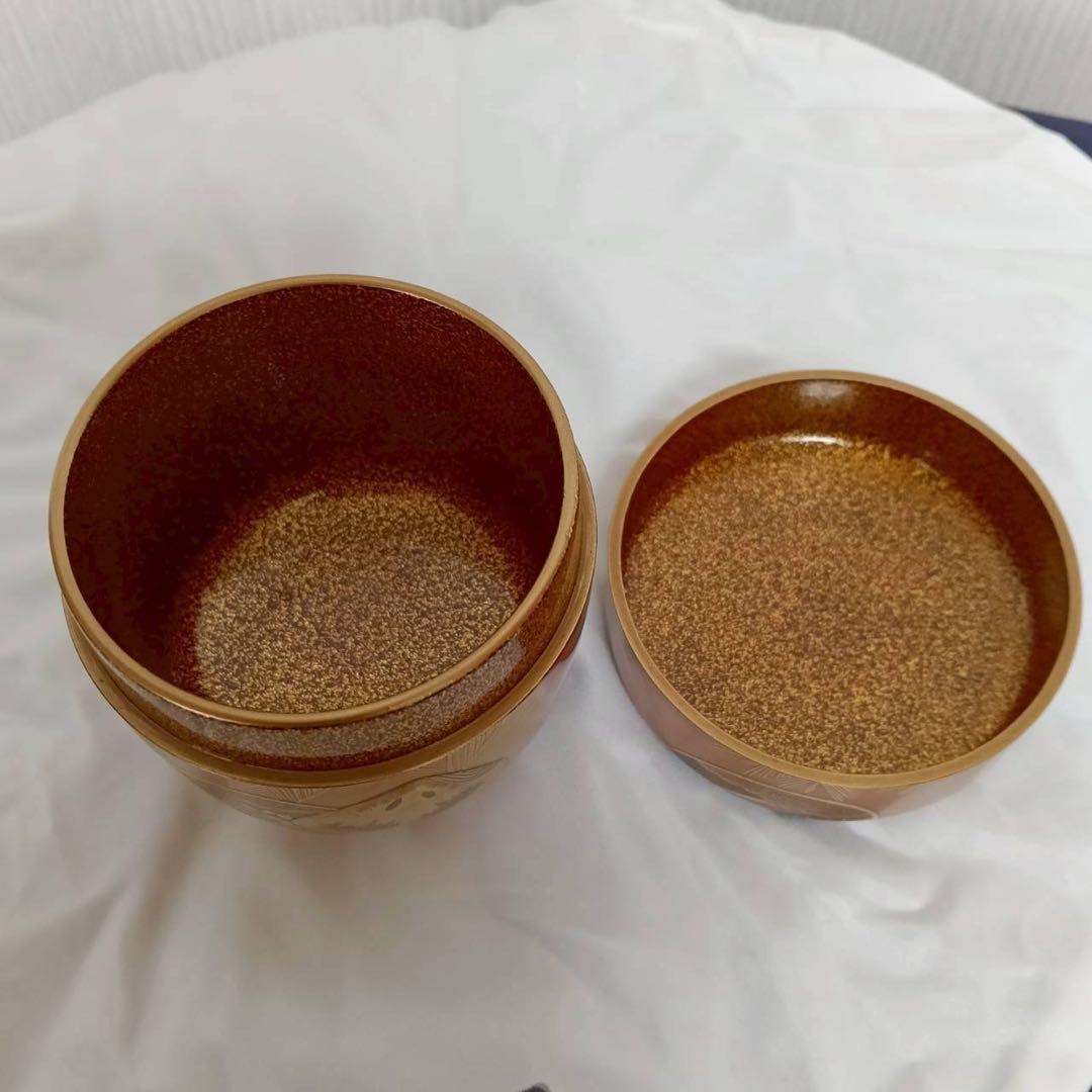 輪島塗 一后一兆 作 人間国宝 金蒔絵棗 共箱 仕覆付 茶道具