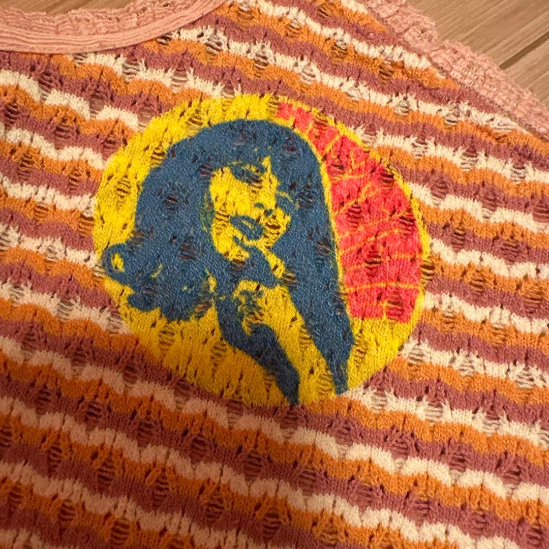 HYSTERIC GLAMOUR キャミソールニット　花ボタン　カラフル