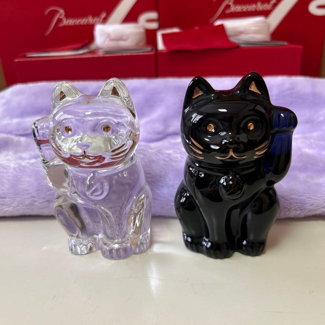 Baccarat バカラ　招き猫　クリア　ミッドナイト