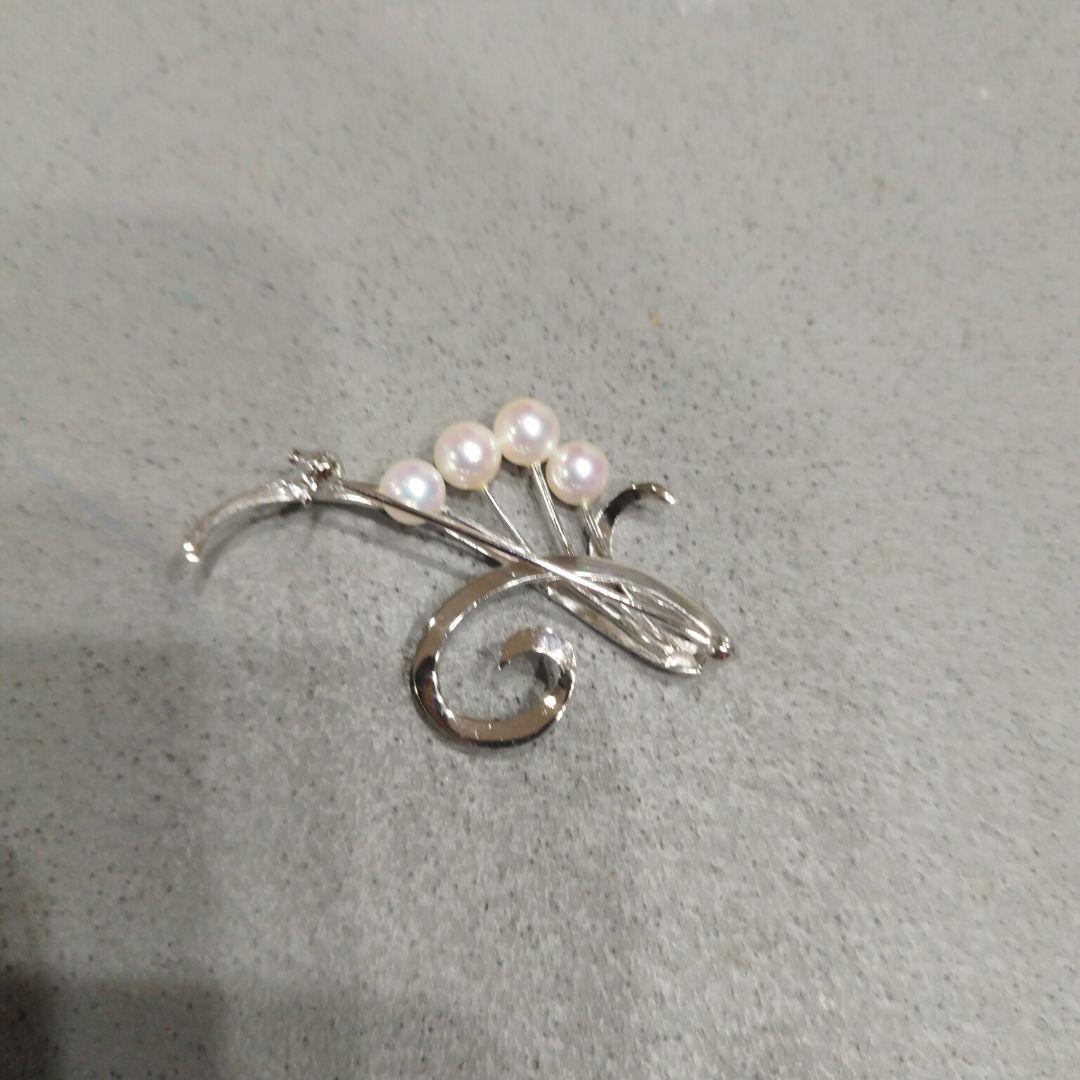 極美品 MIKIMOTO ミキモト パール ブローチ シルバー フォーマル