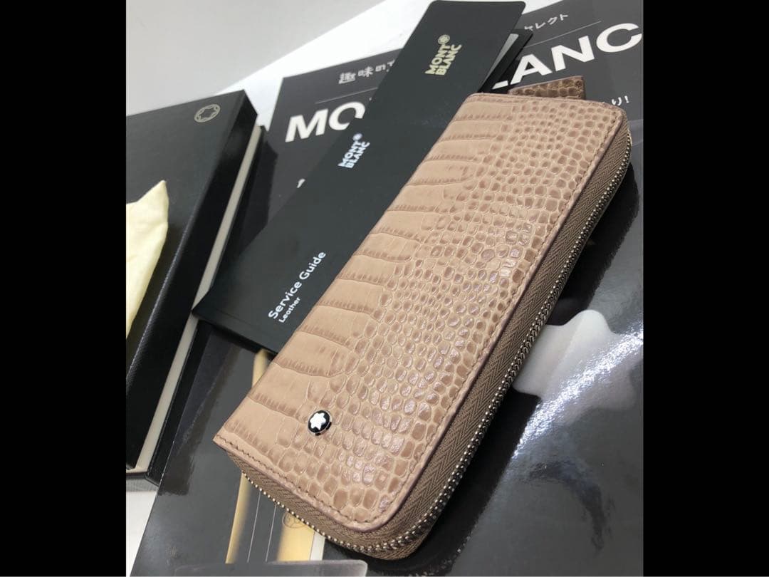 ⭐️モンブラン⭐️売切れの高品質アリゲーターデザイン・マイスター本革製ペンポーチ⭐️