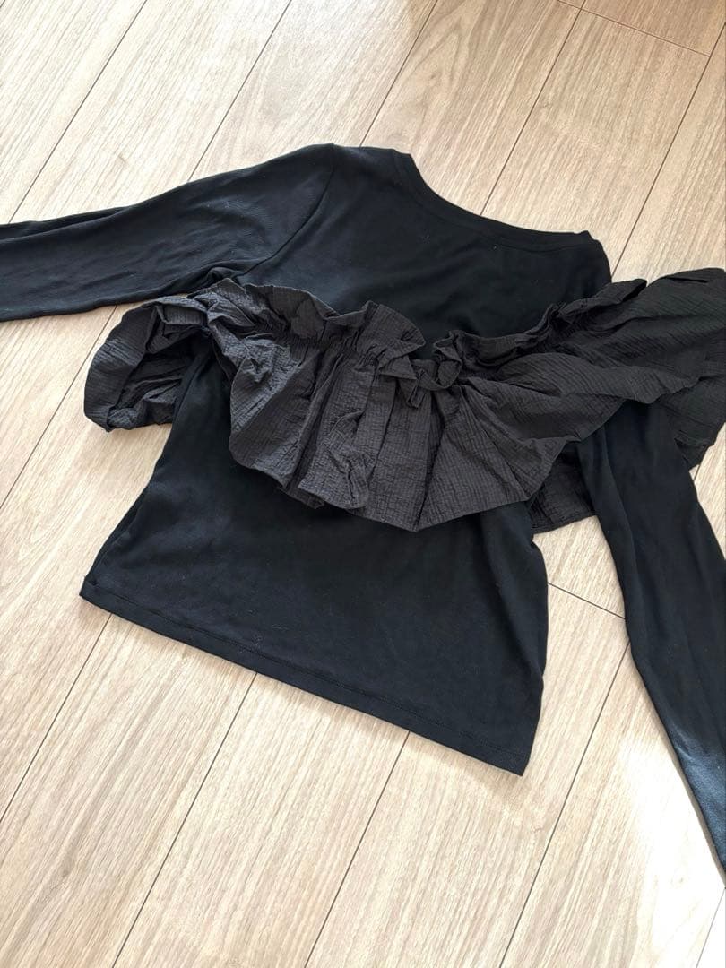 【リエミラー】3WAYリブフリルロンT