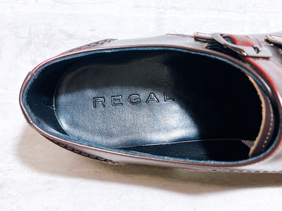 【未使用】REGAL ダブルモンク ビジネスシューズ 本革 ボルドー 26cm