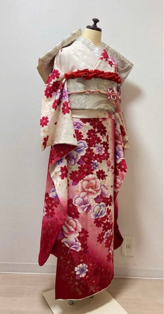 美品　花柄　振袖6点セット　振袖セット　成人式　12