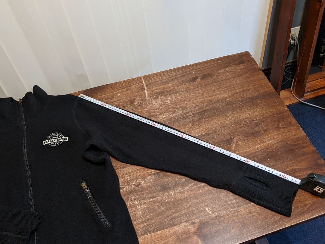 パーリーゲイツ　ニット　フルジップ　ジャケット　ウール　ゴルフ　ブルゾン　黒