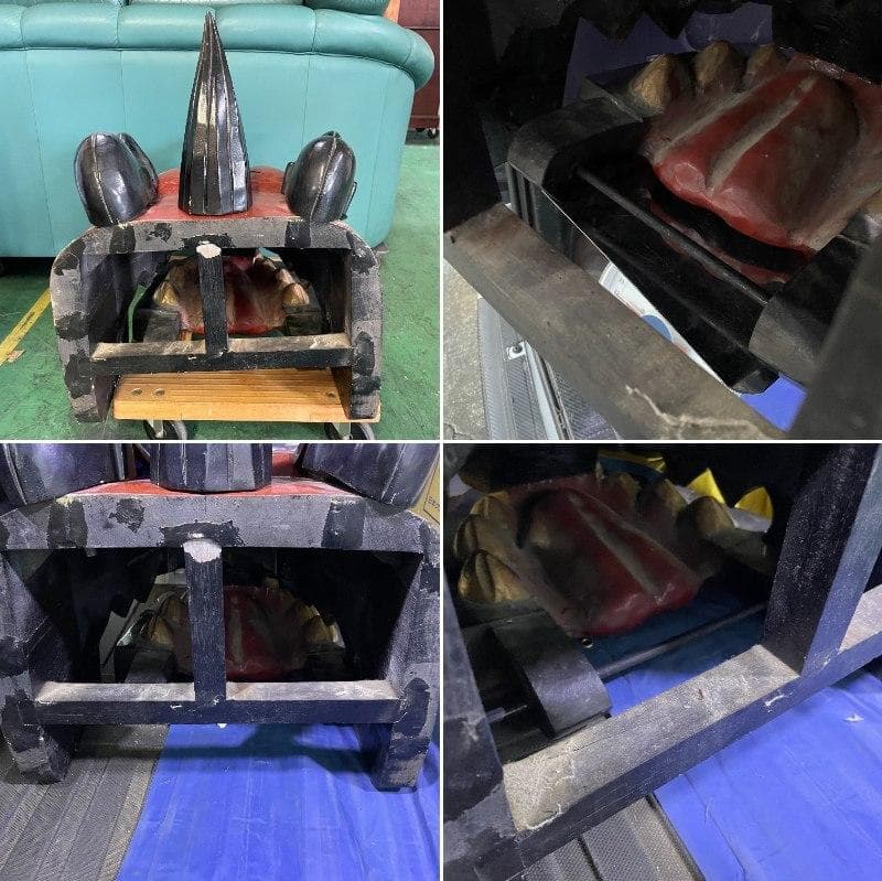 特大　獅子頭　獅子舞　伝統工芸　木彫り　彫刻　縁起物　置物　お正月　XＺ3509