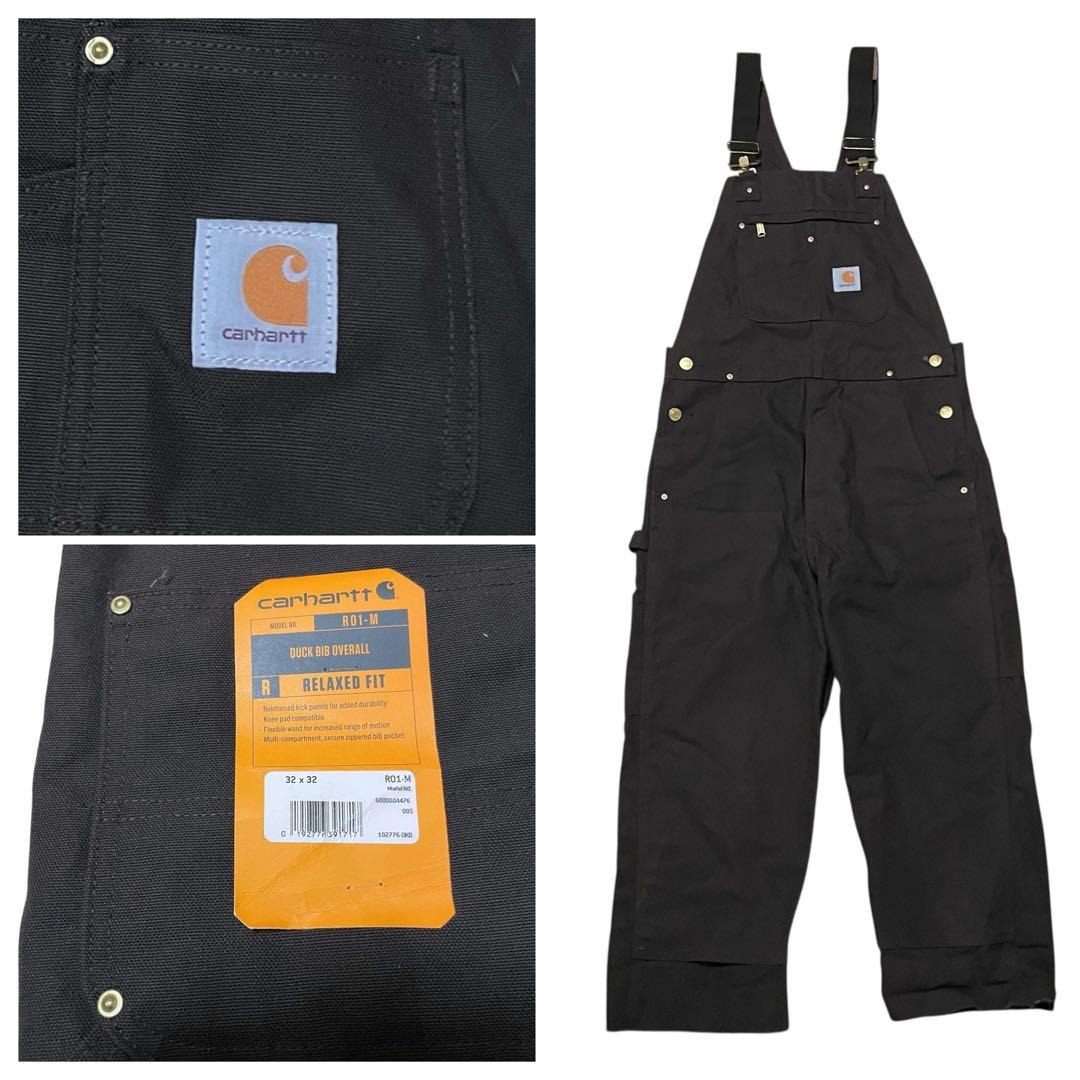 耐カーハートダックオーバーオールブラウンUSA古着ワークつなぎ