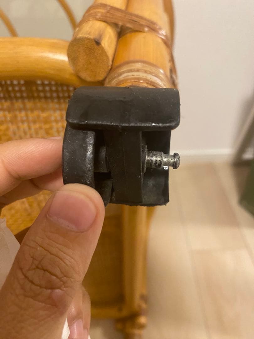 【訳アリ】籐　ラタン製　ガラステーブル 昭和レトロ　アンティーク　北欧　軽量