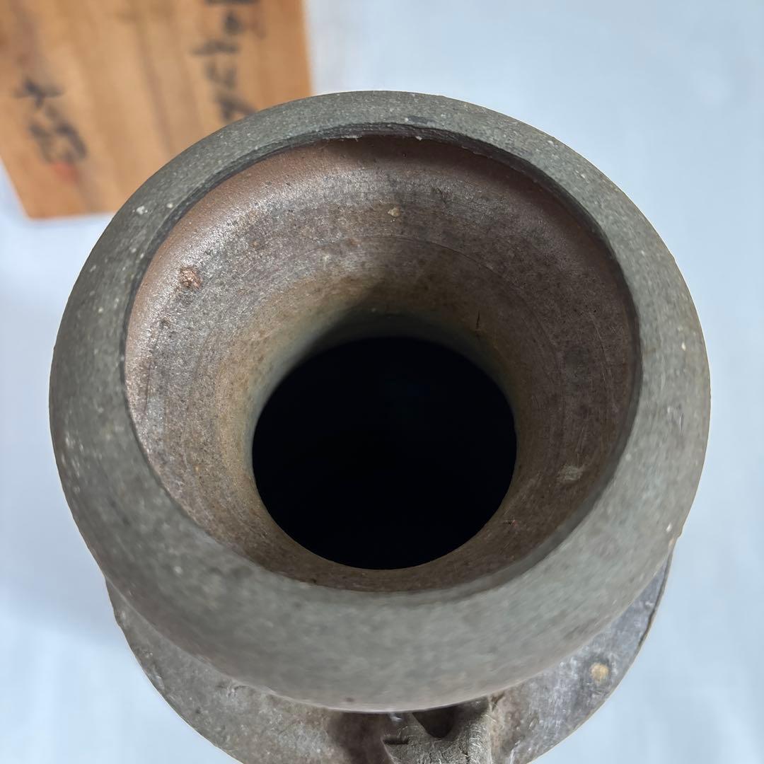 備前花入　陶器　花瓶 木箱付き