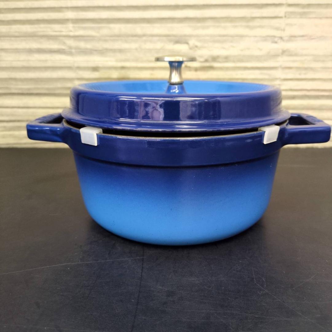 ☆ストウブ ピコ・ココット ラウンド 20cm ブルー STAUB
