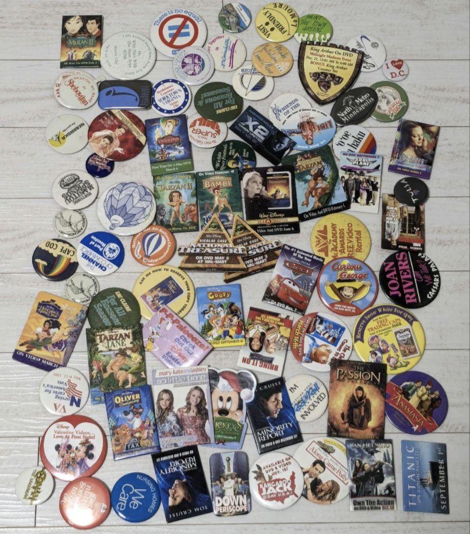 アメリカの缶バッジ 292個 まとめ売り ビンテージ USA Vintage