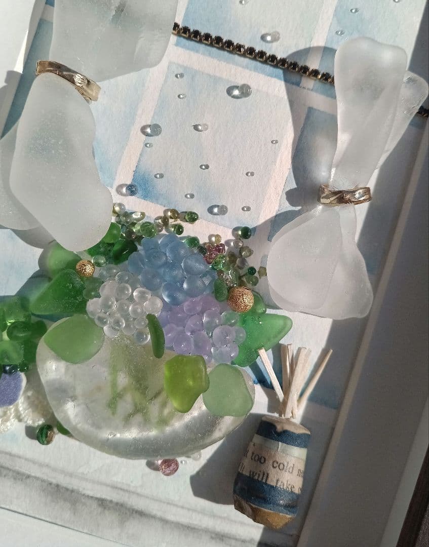 シーグラスアート　オーダー品　３点　ぷう子様　　ご確認用