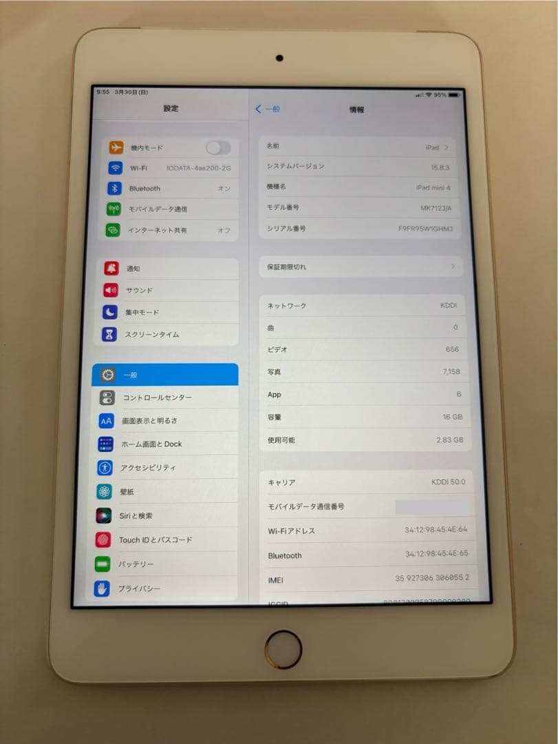 iPad本体 iPad mini 4 Wi-Fi Cellular 16GB