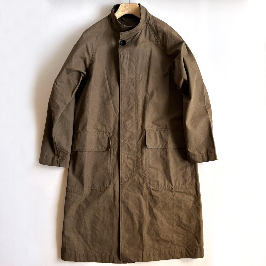 【極美品】MHL. オイルドコットン スタンドカラー ロングコート