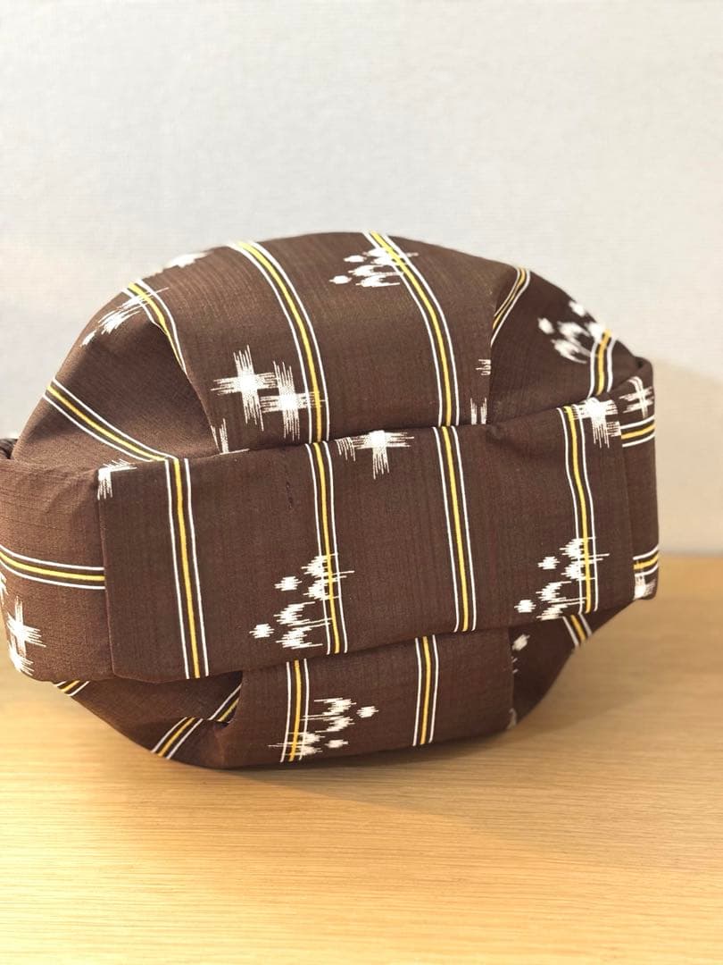 琉球柄　沖縄絣柄　琉球絣茶色和装バック・着物バック　入学卒業結婚式七五三振袖