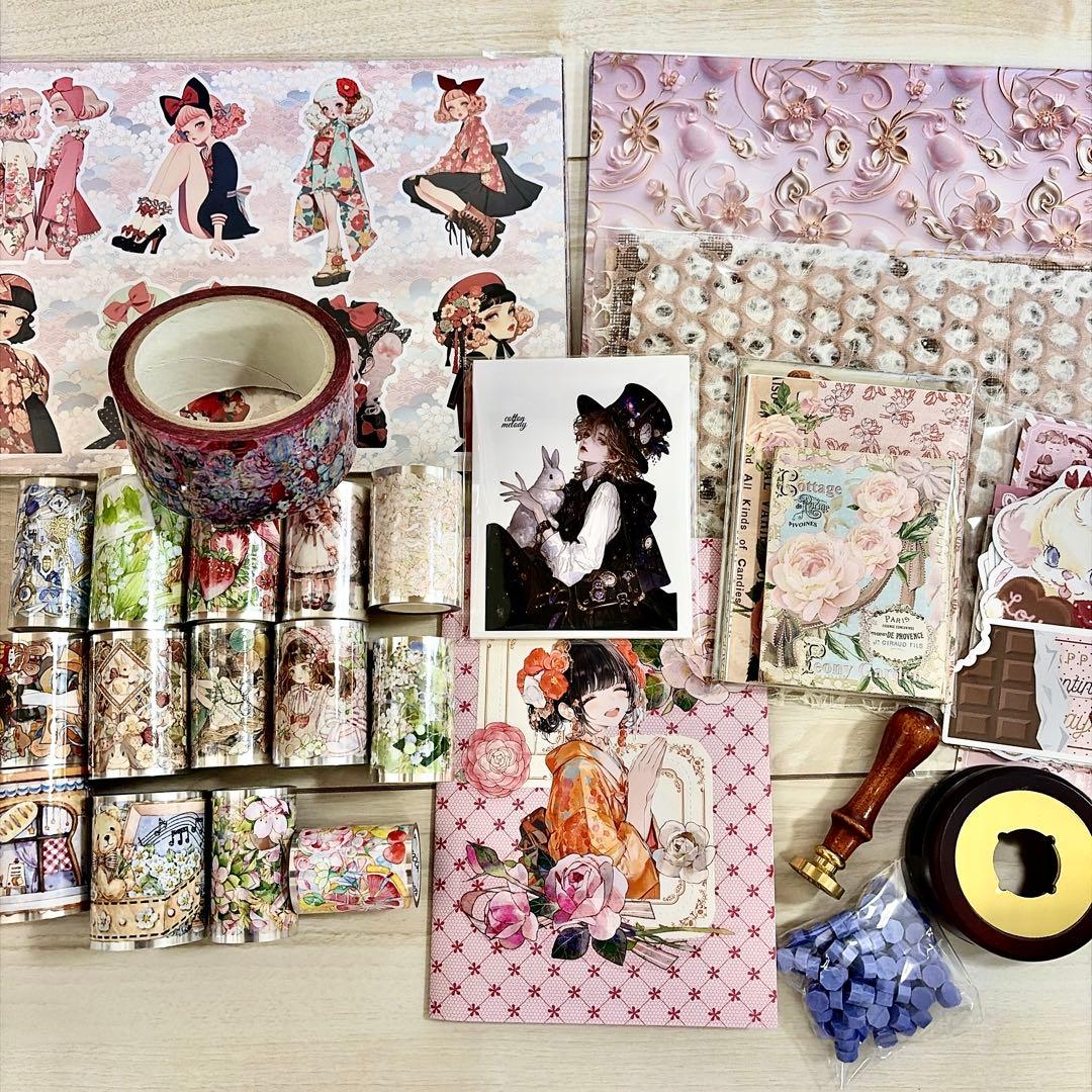 値下げ 海外マステ　コラージュ素材 デザインペーパーなど大量まとめ売り☆