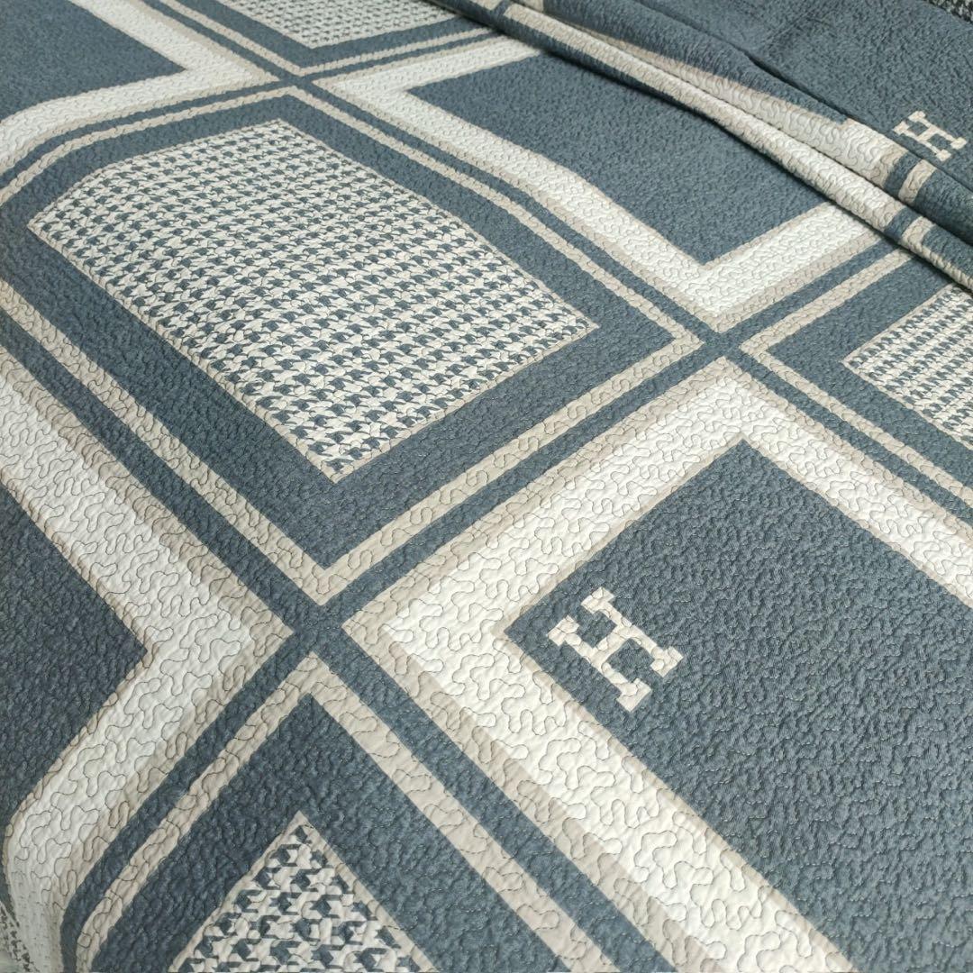 キルトベッドカバー3点セット綿マルチカバー キルティング QNG