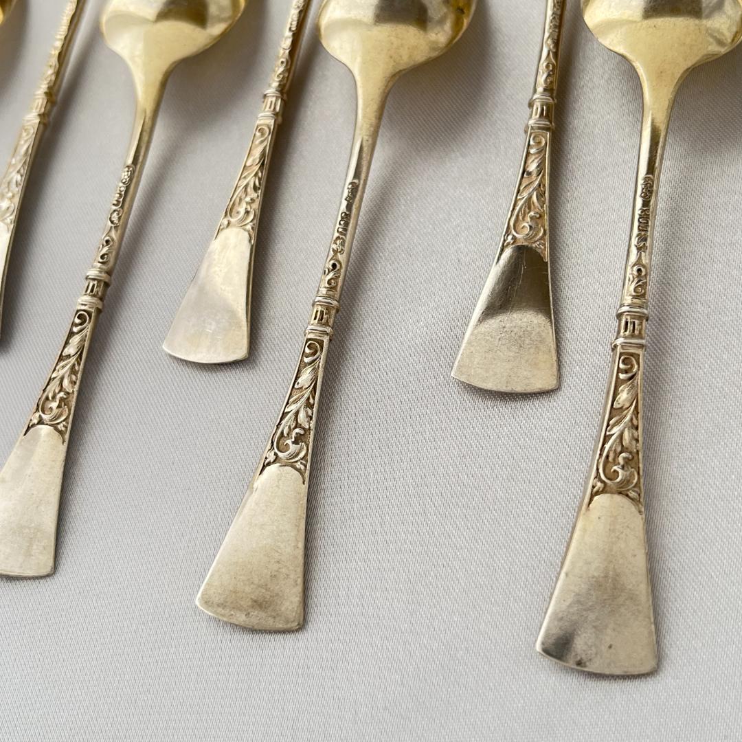 【ドイツ】モカスプーン 9本【純銀】 10.5cm