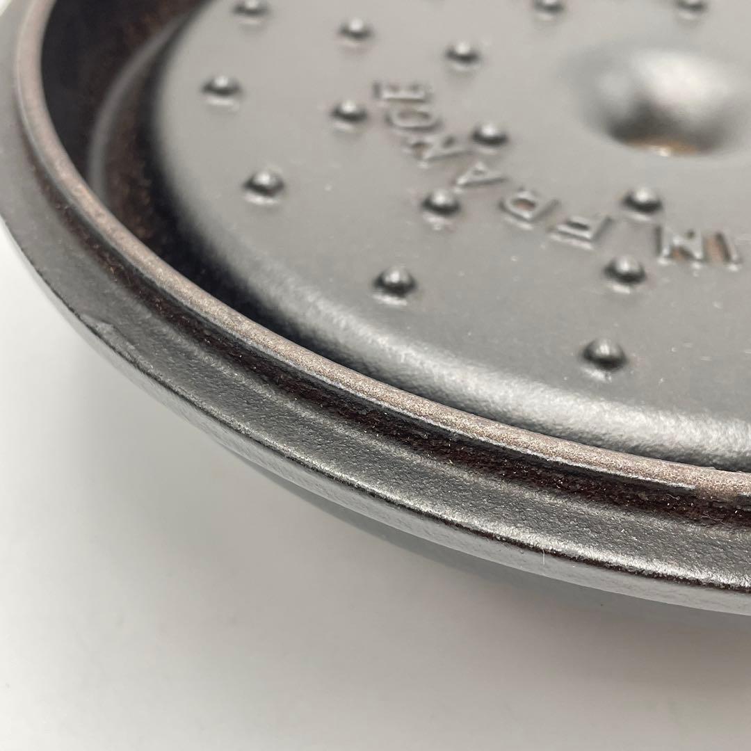 美品　ストウブ ピコ•ココット ラウンド 20cm ブラック 両手鍋