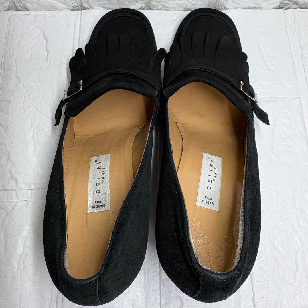 セール‼️【希少】 CELINE セリーヌ スエード フリンジ ローファー 黒