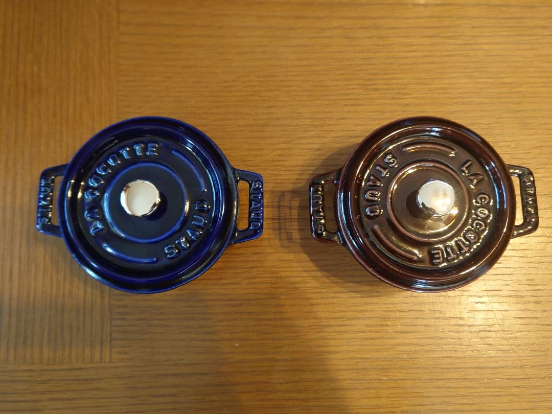 STAUB ピコ・ココット 10cm グランブルー/グレナディンレッド セット