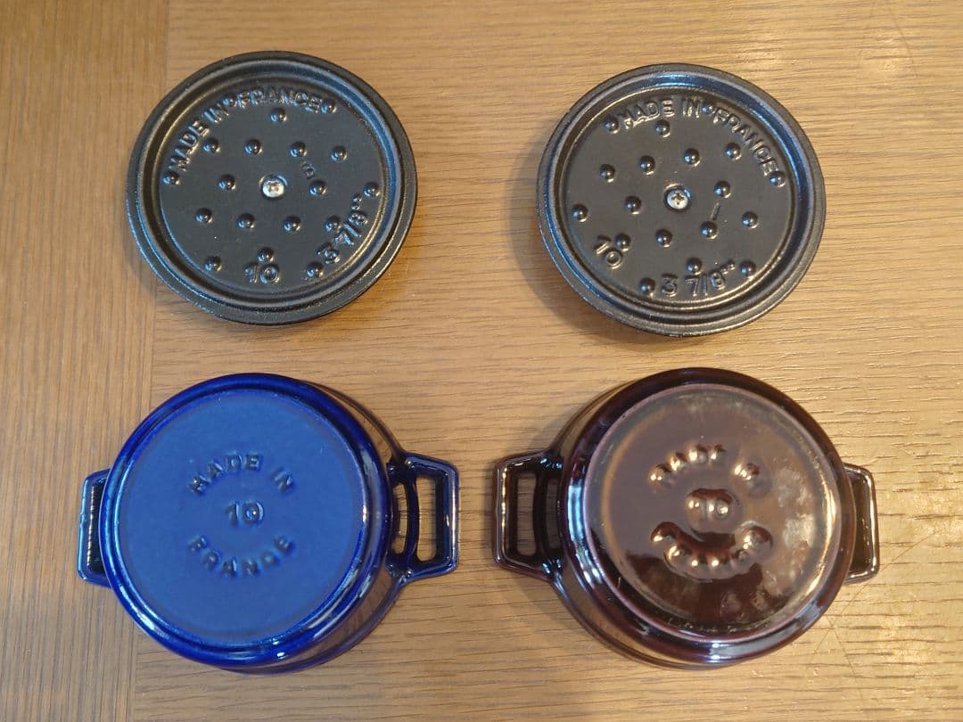 STAUB ピコ・ココット 10cm グランブルー/グレナディンレッド セット