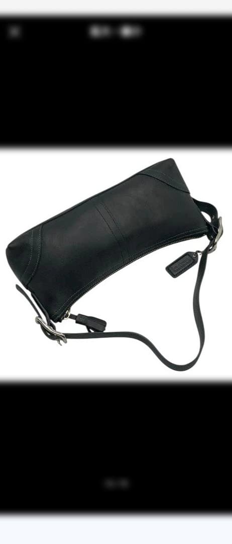 【極美品】COACHコーチ　ハンドバッグ　ポーチ　ブラック　レザー　　8A64