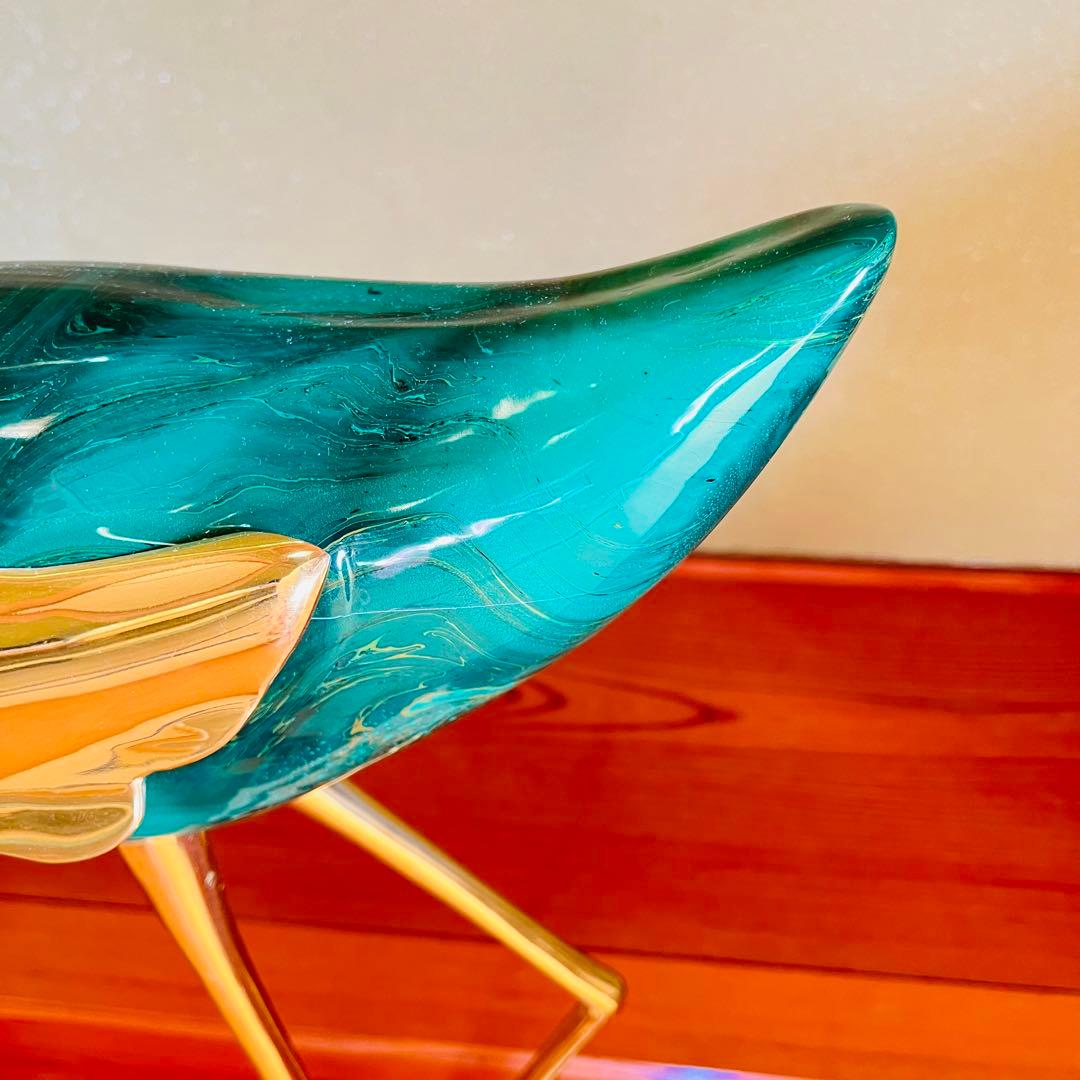 ANTONIO PAVIA イタリア製 漆塗り 金メッキ ブロンズ製 サギ 置物