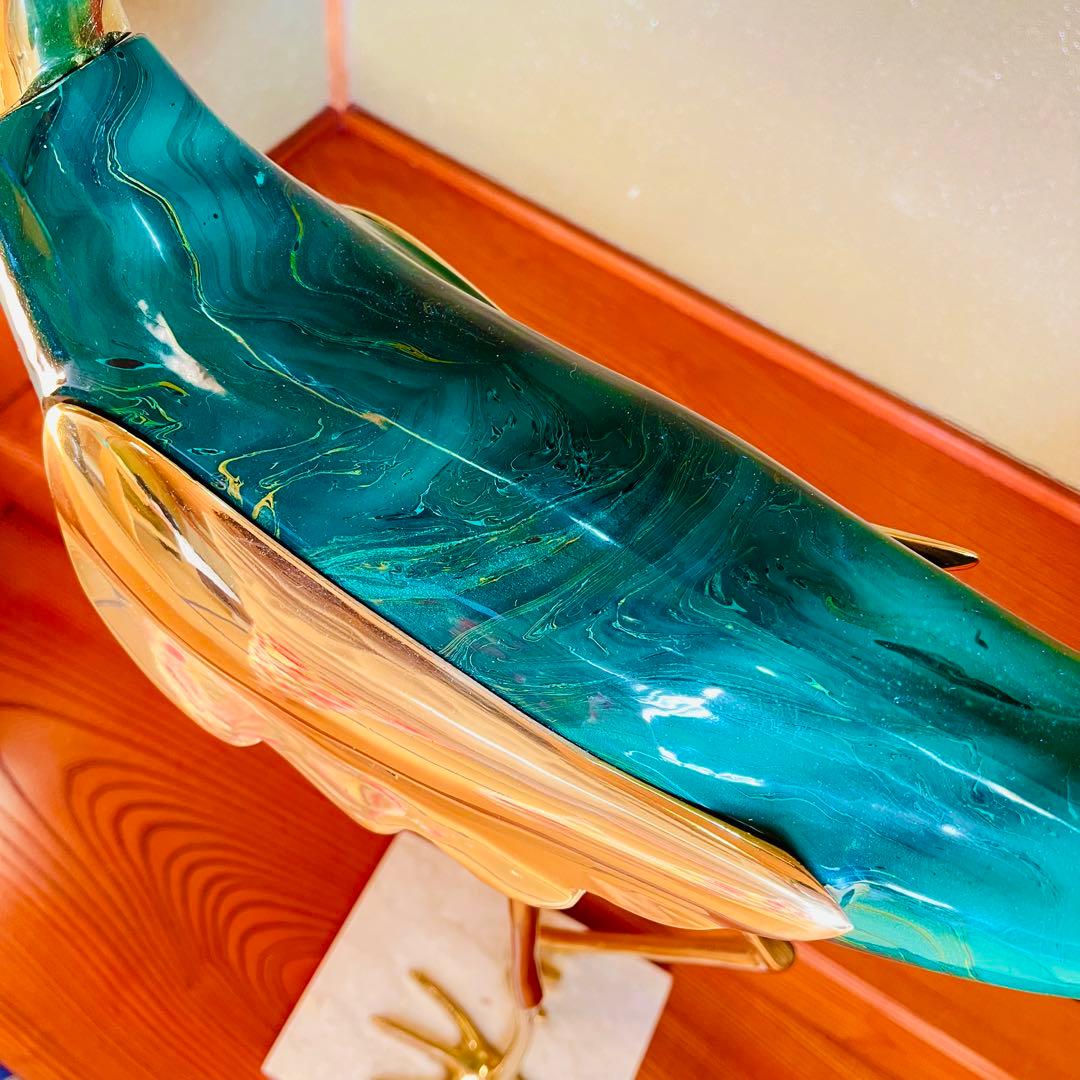 ANTONIO PAVIA イタリア製 漆塗り 金メッキ ブロンズ製 サギ 置物