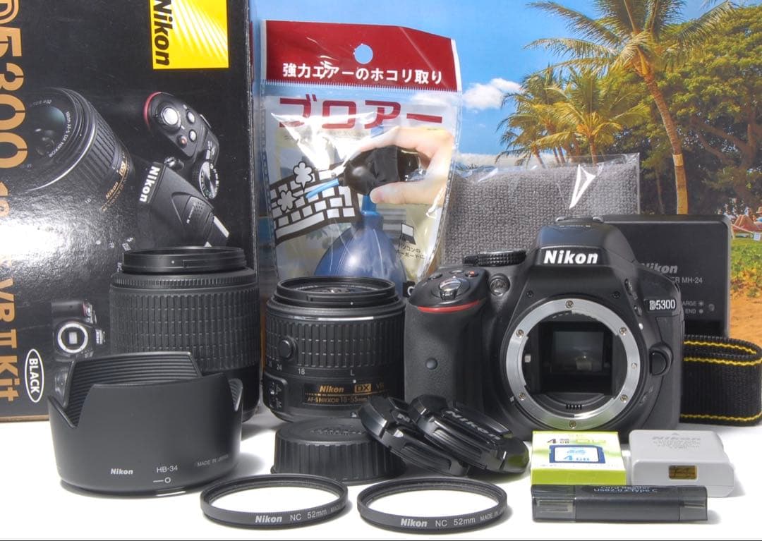 美品❤️Nikon D5300 ダブルレンズ 箱付き WiFi転送機能搭載 人気