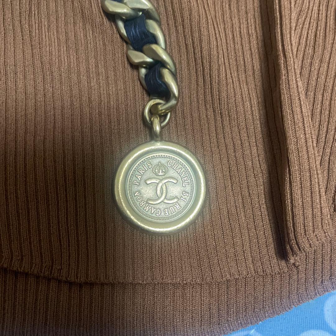 CHANEL チェーンベルト　ゴールド×ブラック革　  ヴィンテージ