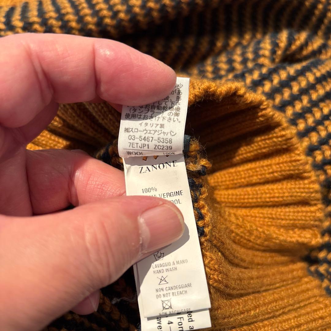 ザノーネ／モックネックニット／ブラウンミックス／46