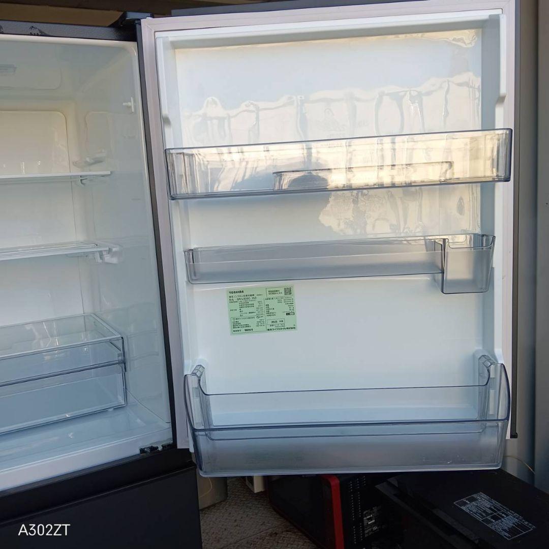 1128 設置込み　東芝　最新モデル　大型冷蔵庫　ブラック　3ドア