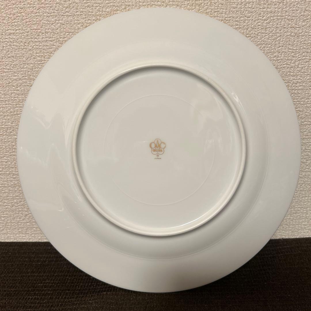 大倉陶園　ロイヤルブルー　瑠璃片葉金蝕　ディナープレート　26cm