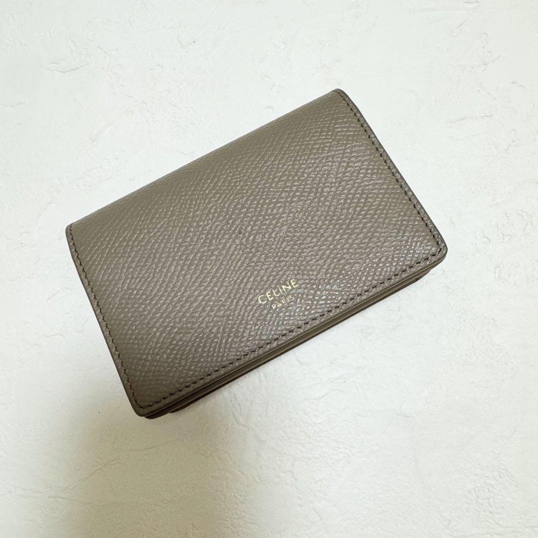 美品　CELINE グレー レザー 名刺入れ