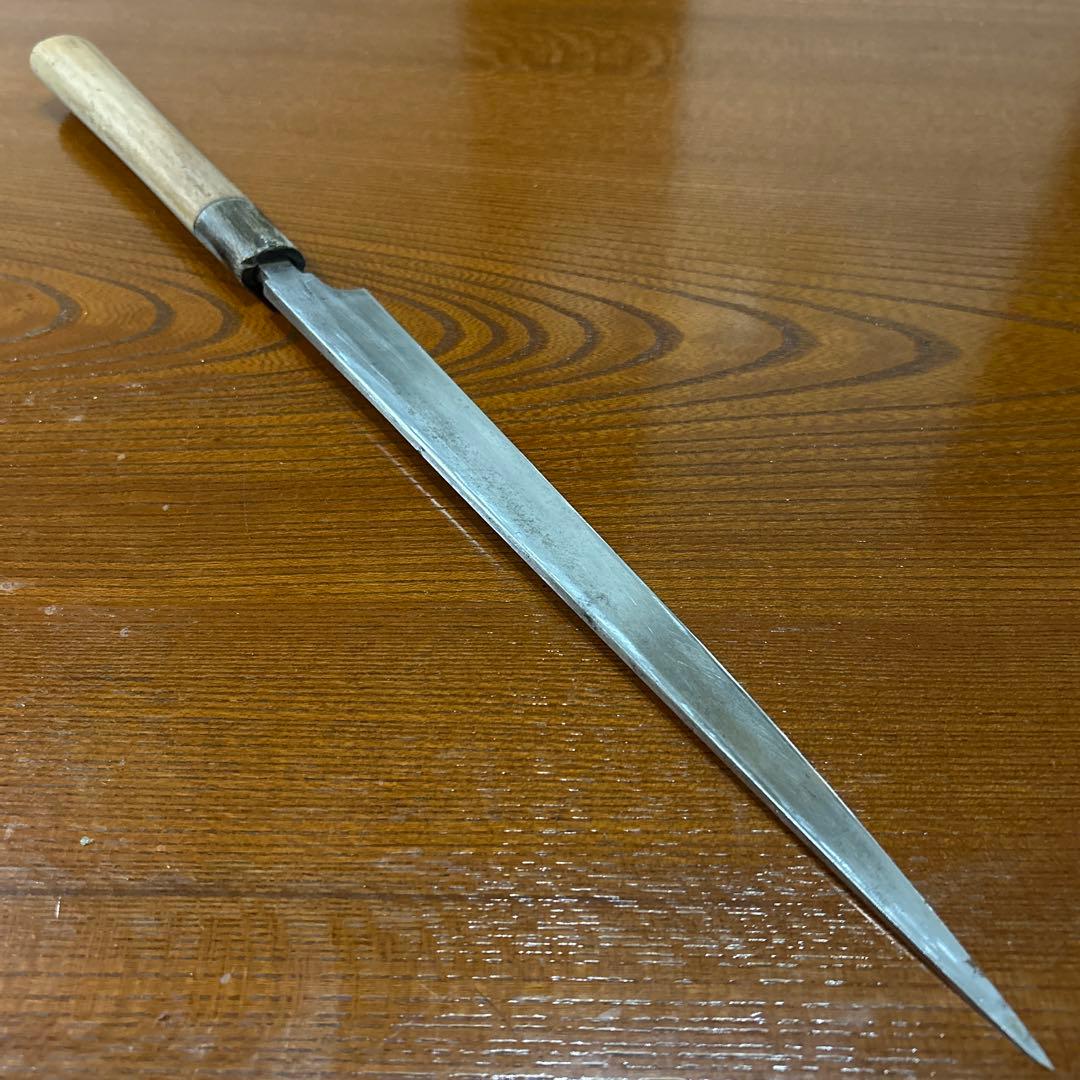 刺身包丁 正本作 全長40,5cm刃24,5cm厚約4mm★送料無料★水牛柄付